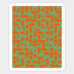 Orange and green tiles Sticker